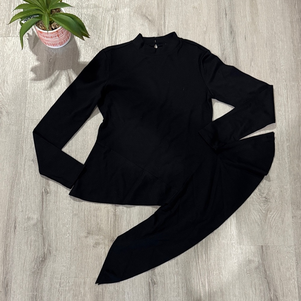 Leith Black Asymmetrical Women's Blouse